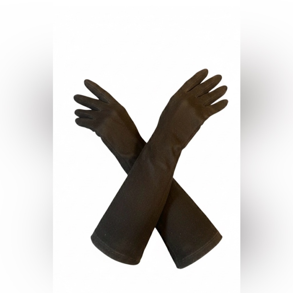 Vintage Black Cloth  Elegant Long Gloves